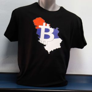 Letnja majica Bitcoin Mapa Srbije Crna